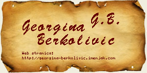 Georgina Berkolivić vizit kartica